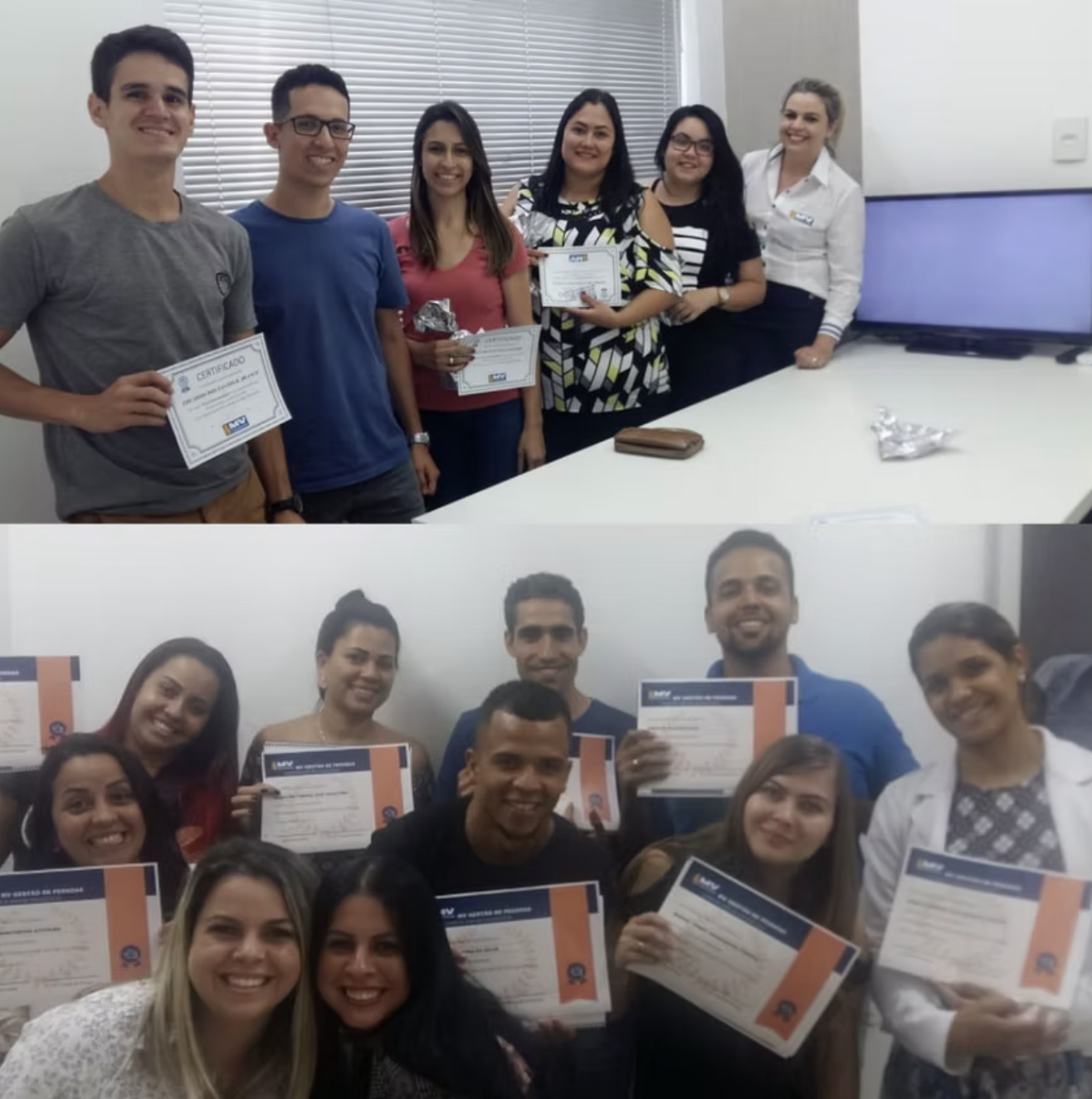 Alunos formados pela MV com certificados