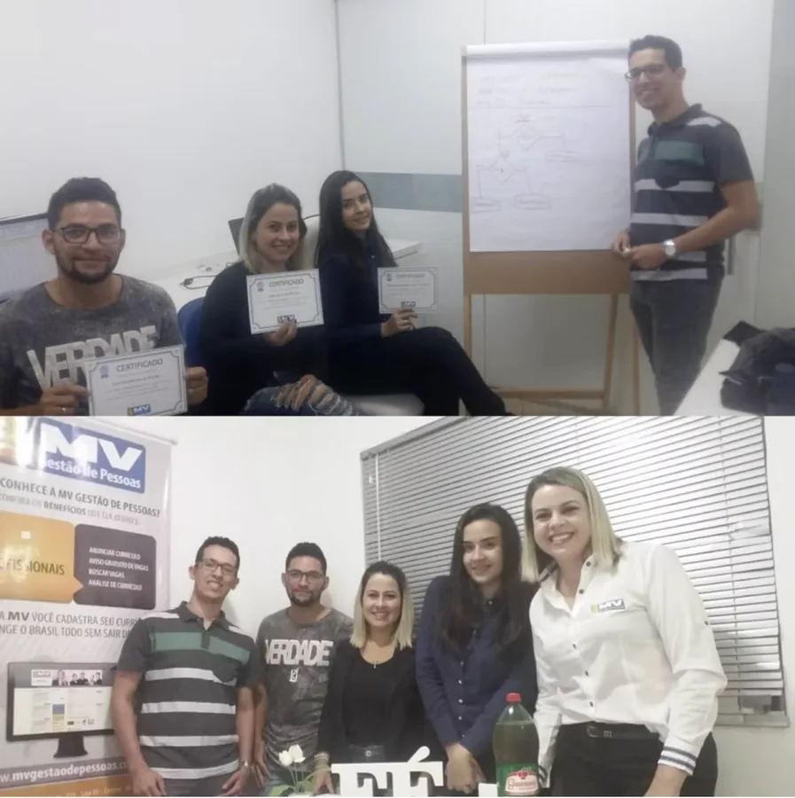 Alunos certificados e equipe da MV Gestão de Pessoas